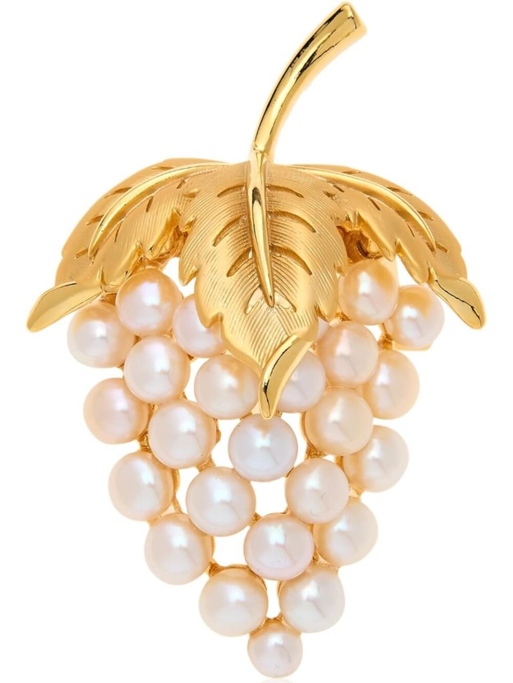 Elegant Grape Cluster Brooch Pin for Women, High-End Freshwater Cultured Pearl &